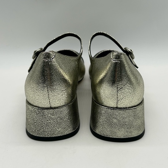 Marc Fisher LTD Marla Metallic Gold Mary Jane Block Heel Shoes Size 9.5M NWB - Picture 7 of 11